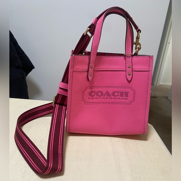 Coach Handbags - Coach Fuchsia Crossbody Bag with Burgundy Strap